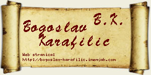 Bogoslav Karafilić vizit kartica